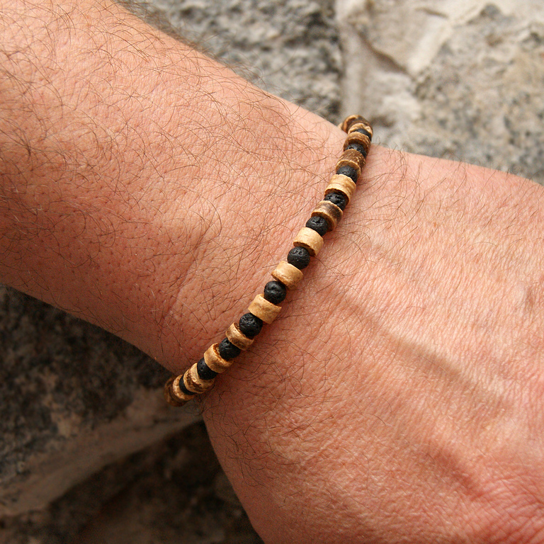 Men's bracelet - lava + coconut